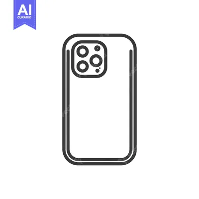 Aset premium populer: Modern Smartphone Outline Icon with Camera Array Detail, Minimalist De