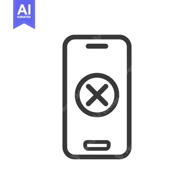 Aset premium populer: Smartphone with Error: Simple Black and White Icon Design