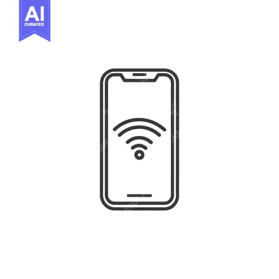 Aset desain premium: Smartphone with WiFi Symbol: Modern Technology and Connectivity Icon