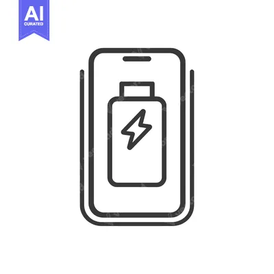 Aset desain premium: Smartphone Charging Icon: Battery Symbol on Mobile Device Screen, Mini