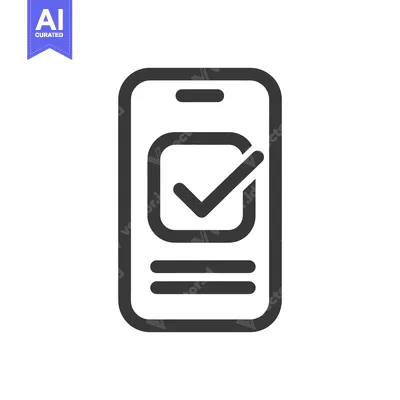 Aset premium populer: Smartphone with Check Mark Icon: Digital Confirmation Symbol, Dark Gra