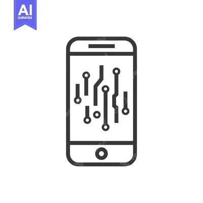 Aset premium populer: Smartphone Circuit Board Icon: Modern Technology and Connectivity Symb