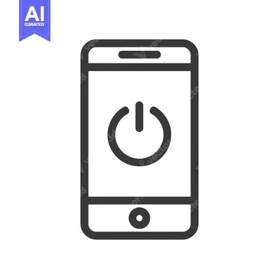 Aset desain premium: Smartphone Power Icon: Sleek Vector Illustration on White Background
