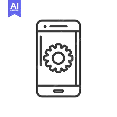 Smartphone with Gear Icon: Technical Settings and Configuration Symbol