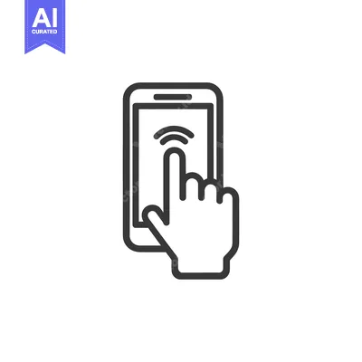 Aset premium populer: Smartphone Touch: Finger Interacting with Mobile Device Icon, Technolo