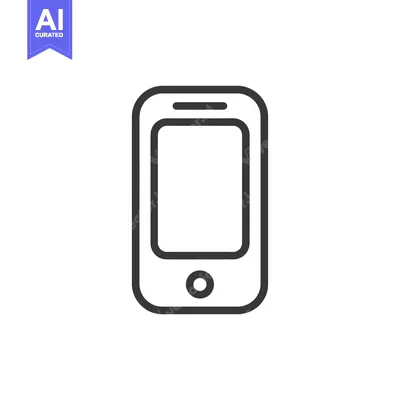 Aset premium populer: Minimalist Smartphone Icon: Clean Design for Mobile Technology Represe