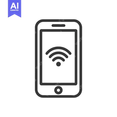 Aset premium populer: Smartphone with WiFi Symbol: Modern Connectivity Icon Design