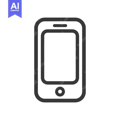 Aset premium populer: Minimalist Smartphone Icon: Sleek Design with Rounded Edges and Clean