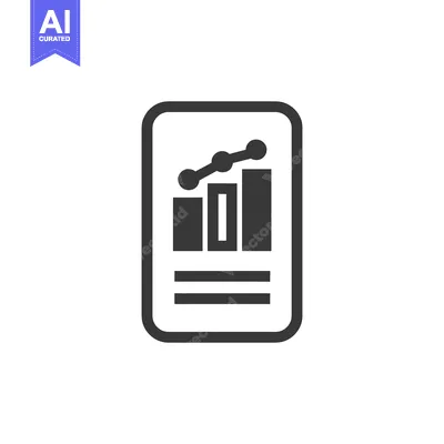 Rising Bar Graph Icon on Rounded Rectangle, Business Growth Symbol