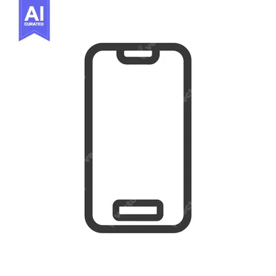 Aset premium populer: Minimalist Smartphone Icon: Modern Technology, Clean Design, Mobile De