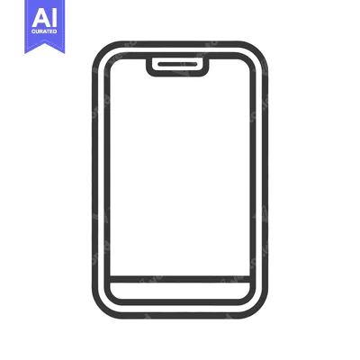 Popular premium asset: A simplified black and white illustration of a mobile smartphone devic