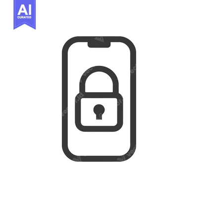 Aset desain premium: Secure Mobile: Smartphone with Padlock Icon for Data Protection