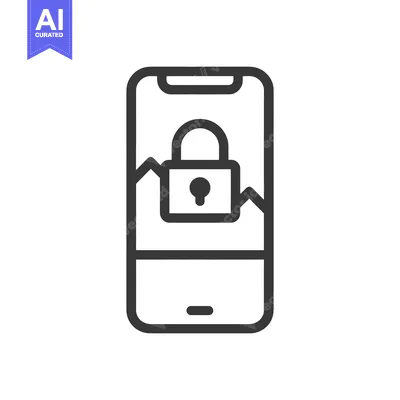 Aset premium populer: Secure Mobile: Cracked Screen with Padlock Icon, Data Breach Concept