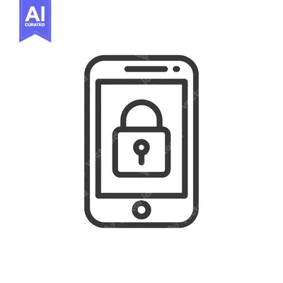 Aset premium populer: Secure Mobile: Smartphone with Padlock Icon for Data Protection