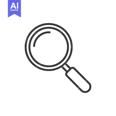 Premium design asset: Minimalist Magnifying Glass Icon: Sleek Design for Search and Discover