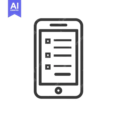 Aset desain premium: Smartphone Checklist Icon: Minimalist Design for Task Management and D