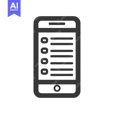 Aset desain premium: Smartphone Checklist Icon: Streamlined Mobile Task Management Symbol