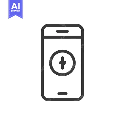Aset premium populer: Minimalist Smartphone Icon with Plus Sign in Center, Black Outline
