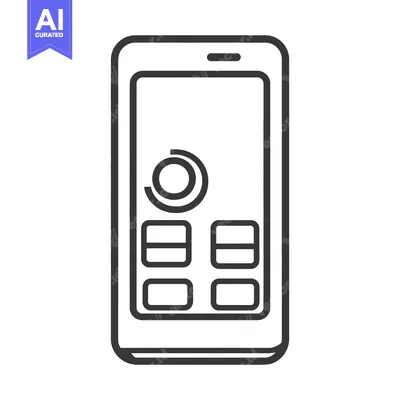 Aset premium populer: A black and white illustration of a mobile phone display