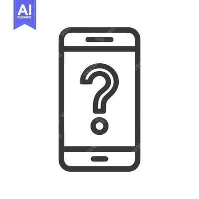 Premium design asset: Smartphone with Question Mark Icon: Digital Inquiry and Assistance Sym