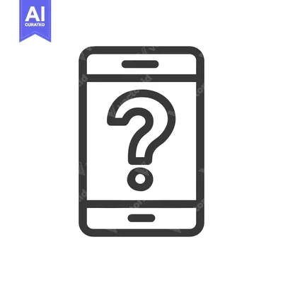 Aset premium populer: Smartphone with Question Mark Icon: Digital Inquiry Concept