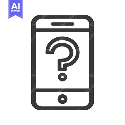 Premium design asset: Smartphone with Question Mark: Digital Inquiry Icon, Isolated on White