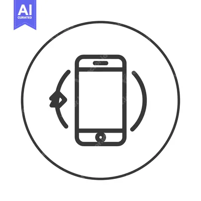 Premium design asset: Smartphone Rotation Icon: Simple Black and White Design in Circle Fram