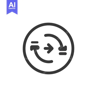 Aset desain premium: Circular Arrow Exchange: Simple Black Icon on White Background