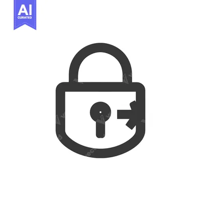 Aset desain premium: Minimalist Padlock Icon with Keyhole and Arrow Symbol in Dark Gray