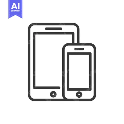 Popular premium asset: Minimalist Tablet and Smartphone Icon, Modern Technology Outline Desig