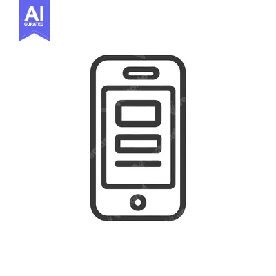 Premium design asset: Minimalist Smartphone Icon with Content Blocks on White Background