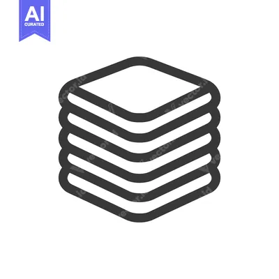 Stacked Rounded Square Icon: Simple, Bold, and Minimalist Design Eleme