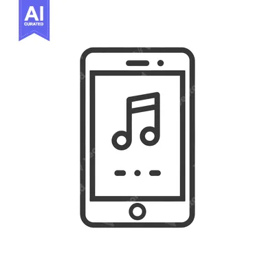 Aset premium populer: Smartphone Music App Icon: Minimalist Design with Musical Note Display
