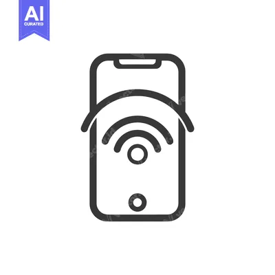 Popular premium asset: Smartphone with Wireless Signal Icon, Minimalist Black and White Desig