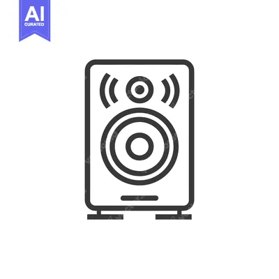 Aset desain premium: Minimalist Speaker Icon: Clean Line Art for Audio Design