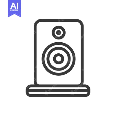 Aset premium populer: Minimalist Speaker Icon: Audio Equipment, Sound System Symbol, Vector