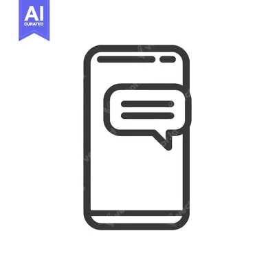Popular premium asset: Smartphone with Message Bubble Icon, Minimalist Design, Communication