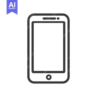 Aset premium populer: Minimalist Smartphone Icon: Sleek Design on White Background