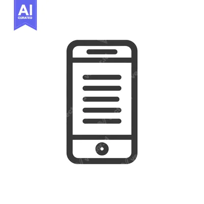 Premium design asset: Minimalist Smartphone Icon with Text Lines, Modern Design, Dark Gray O