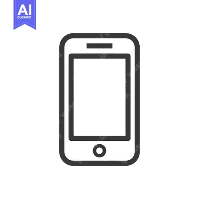 Aset desain premium: Minimalist Smartphone Icon: Sleek Design with Rounded Edges and Clean