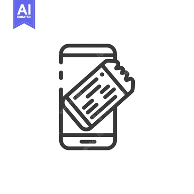 Premium design asset: Mobile Ticketing: Smartphone with Event Ticket Icon, Modern Line Art