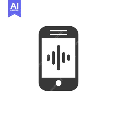 Aset desain premium: Smartphone Audio Waveform Icon: Modern Mobile Technology Symbol