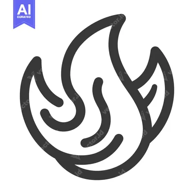 Aset desain premium: A stylized graphic representation of a simplified flame or leaves