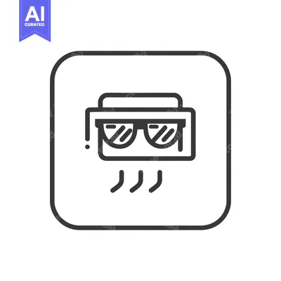 Aset desain premium: Air Conditioner Icon: Modern Line Art Symbolizing Cooling Technology a