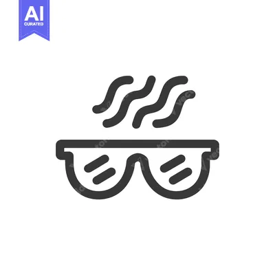 Steamy Spectacles: Minimalist Icon of Foggy Eyeglasses
