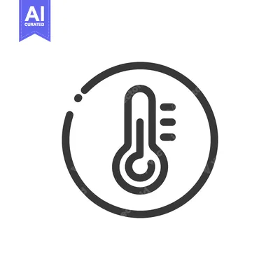 Minimalist Thermometer Icon in Circle, Temperature Measurement Symbol