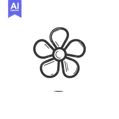 Aset premium populer: Simple Black and White Flower Icon with Shadow