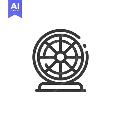 Dharma Wheel Icon: Eight Spokes Symbolizing Buddhism's Noble Path
