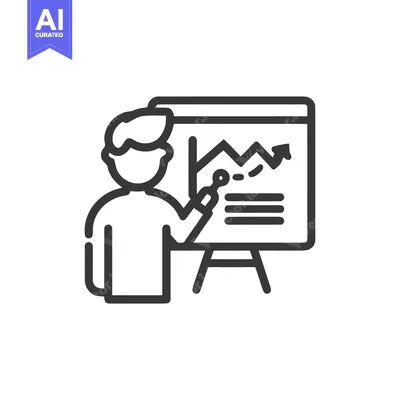 Premium design asset: Business Presentation: Man Explaining Upward Trend on Chart