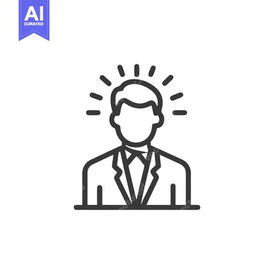 Aset premium populer: Brilliant Idea: Minimalist Icon of a Businessman with Radiating Though